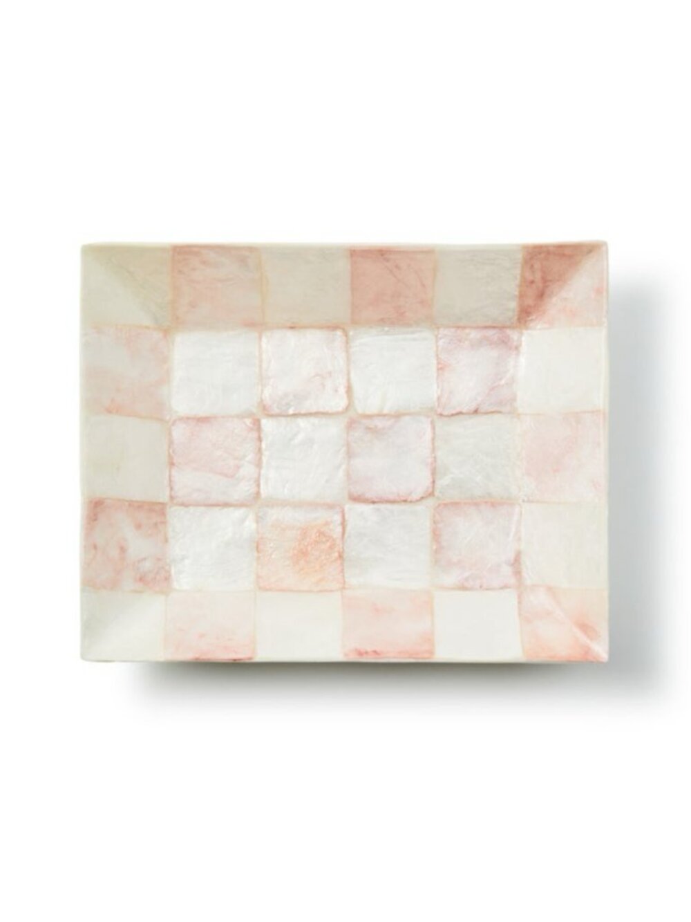 New NWT - MacKenzie Childs - Pink - Rosy Check Capiz Soap Dish - Bathroom